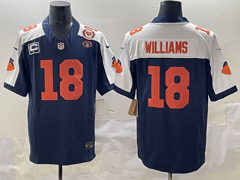 Men 2026 Chicago Bears #18 Williams Blue 4th generations Nike Limited NFL Jersey 021